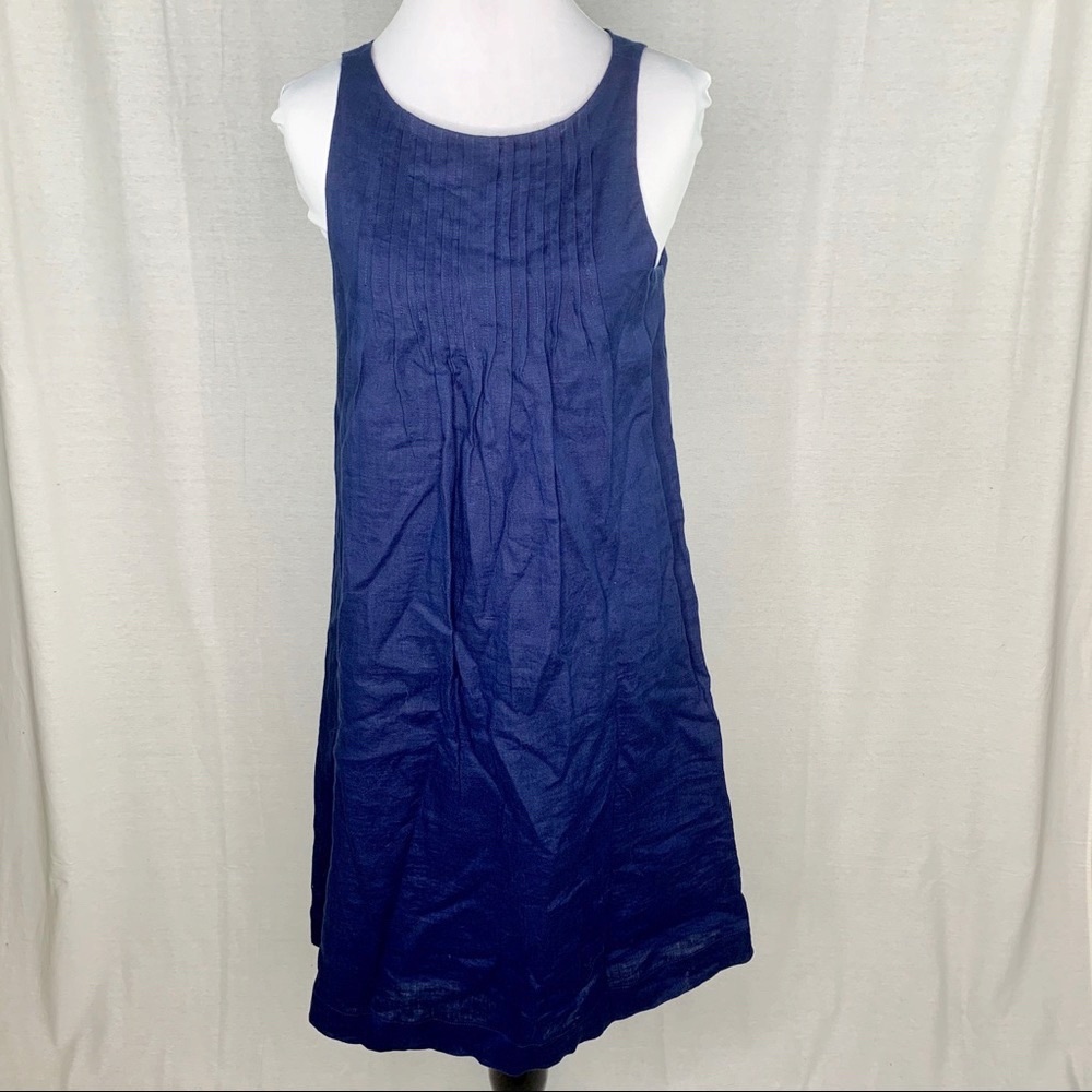 Vineyard Vines navy blue pintuck swing dress NWT